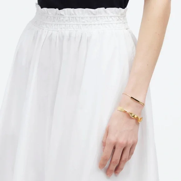 Madewell Pull-On Paperbag Midi Skirt - Picture 4 of 7